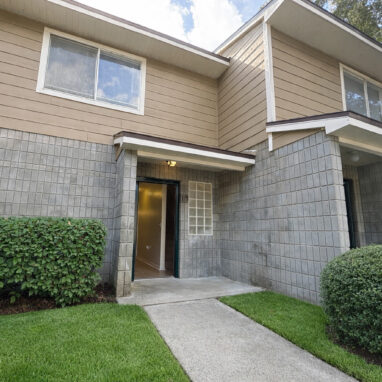 Front view of residential apartment building